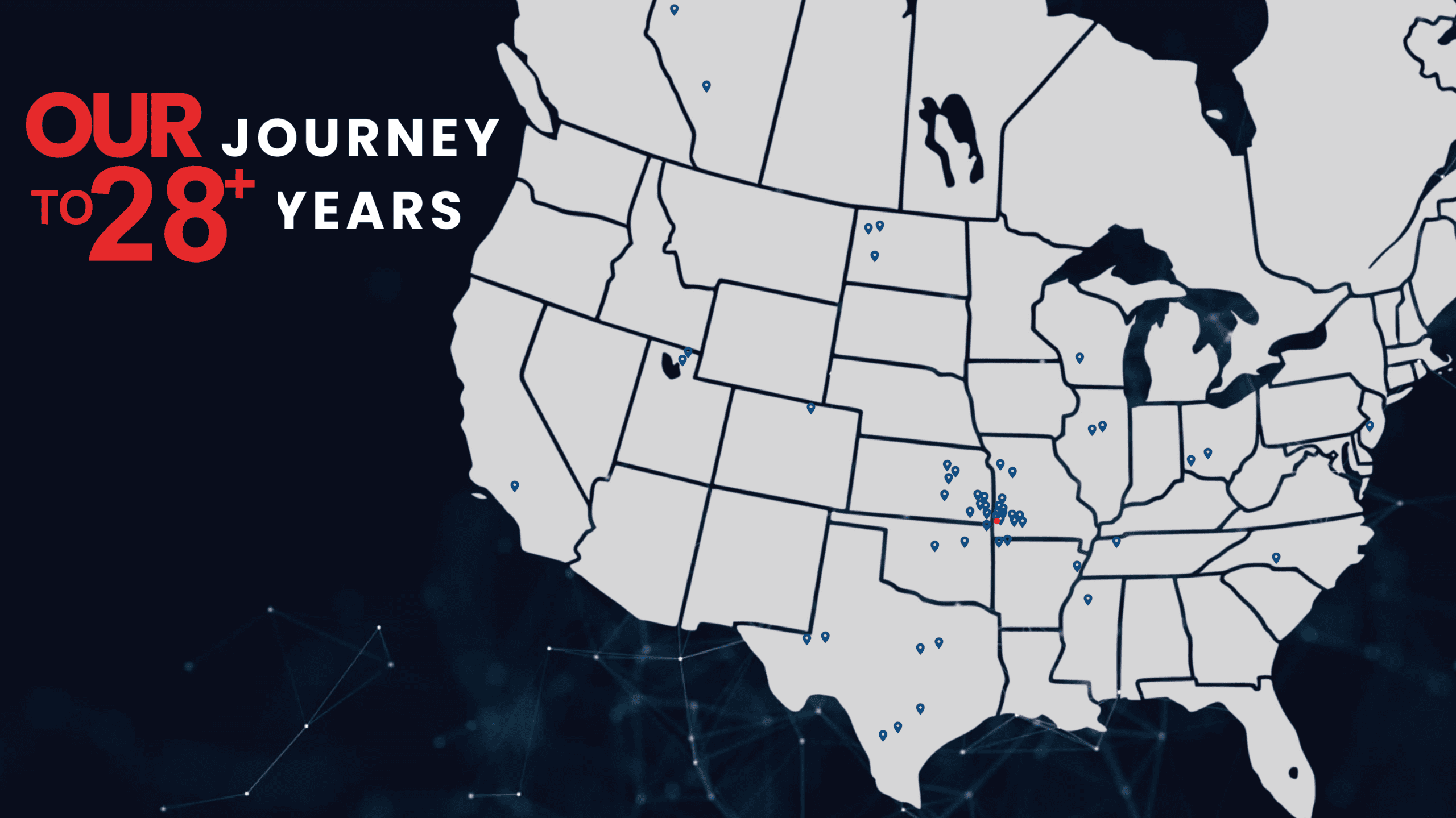 ICS 28 years journey timeline map